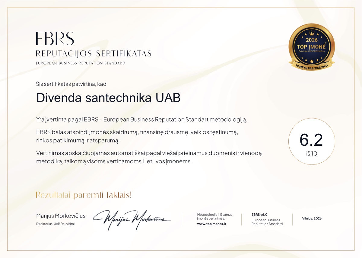 EBRS reputacijos sertifikatas