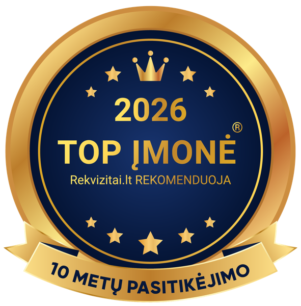 TOP ĮMONĖ 2026 ženklas